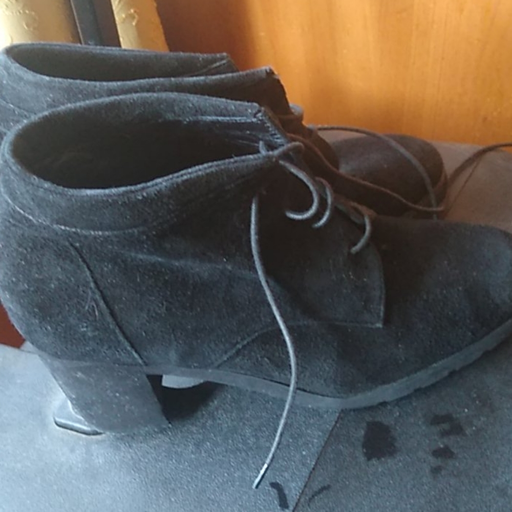 Suede Black Booties